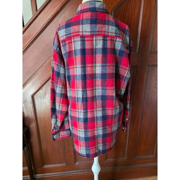 Ardsley Mens XL Plaid Flannel Wool Shirt With Single Needle Tailoring - Picture 3 of 8